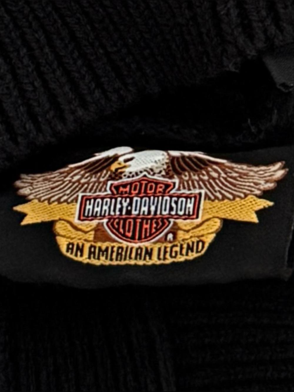 Harley Davidson Moto Sweater Black Turtleneck Spell Out Sleeve Sturgis Hog Biker - Picture 7 of 10